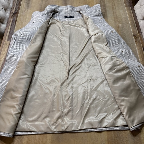 Lauren‎ Ralph Lauren Wool Coat Size 16 Plaid Mid Length - Picture 6 of 15